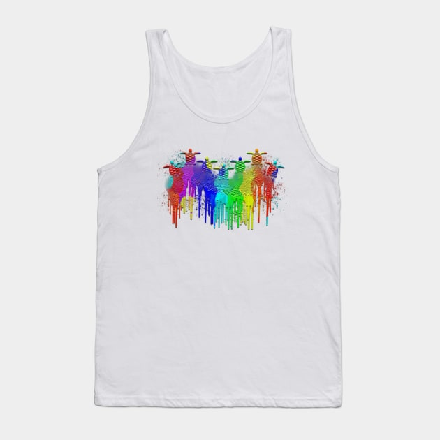 colorful Rainbow Turtles with Splashes Tank Top by Hispaniola-Fineart